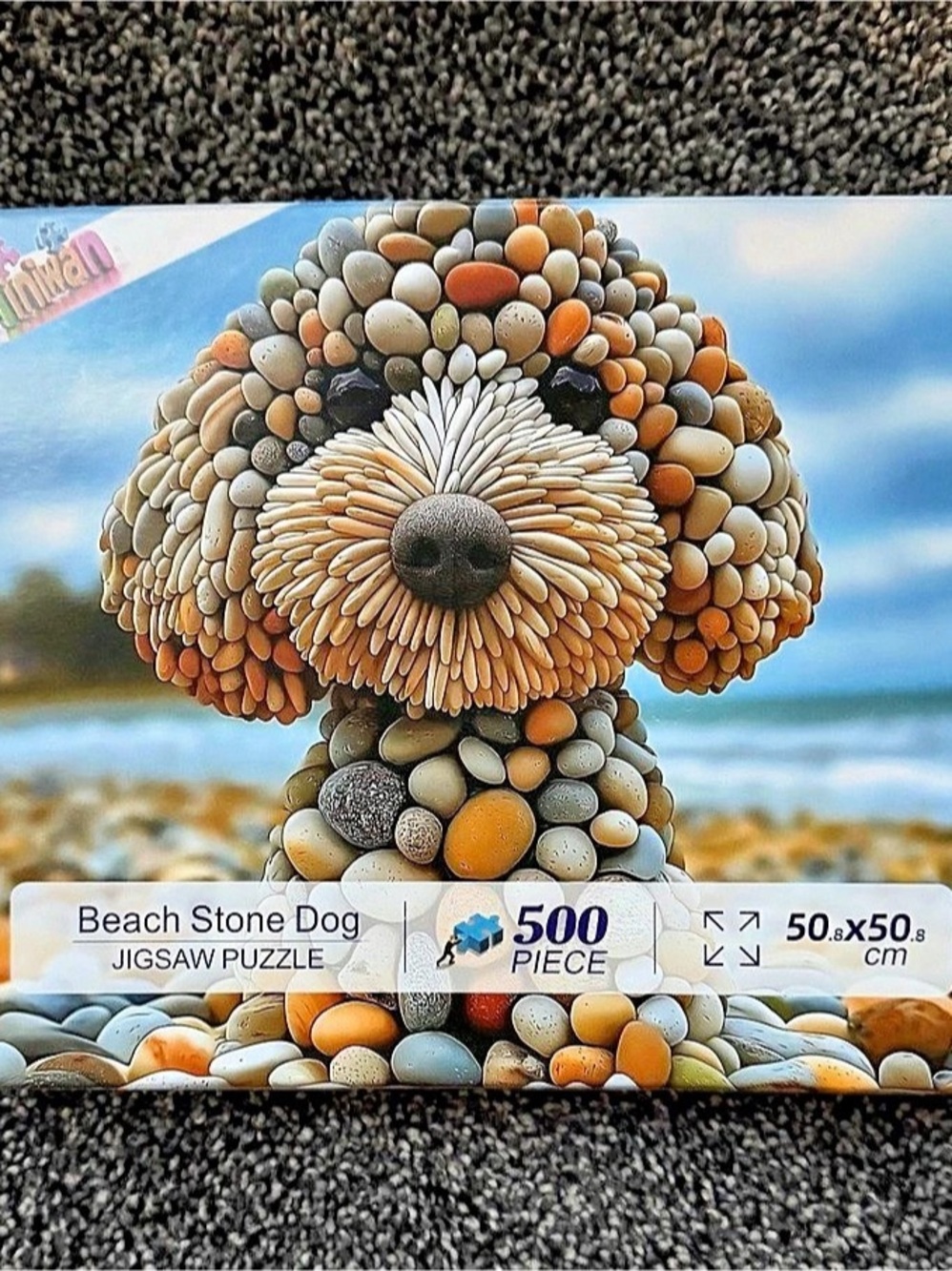 Mindbogglers Beach Stone Dog Jigsaw Puzzle 500-Piece Jigsaw Puzzle